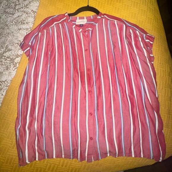 Universal Thread Striped Button-Up Blouse | XXL | Gently Used - Picture 2 of 5